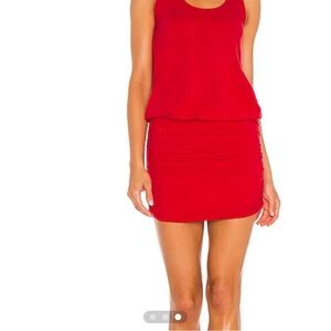 Bobi draped cotton modal dress